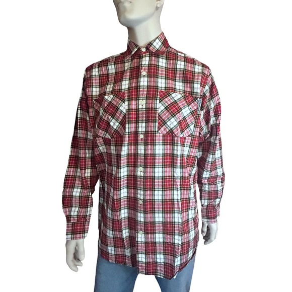 Carhartt Shirt Red Buffalo Plaid Long Sleeve Collared Coastal Cowboy 100% Cotton - Picture 3 of 14